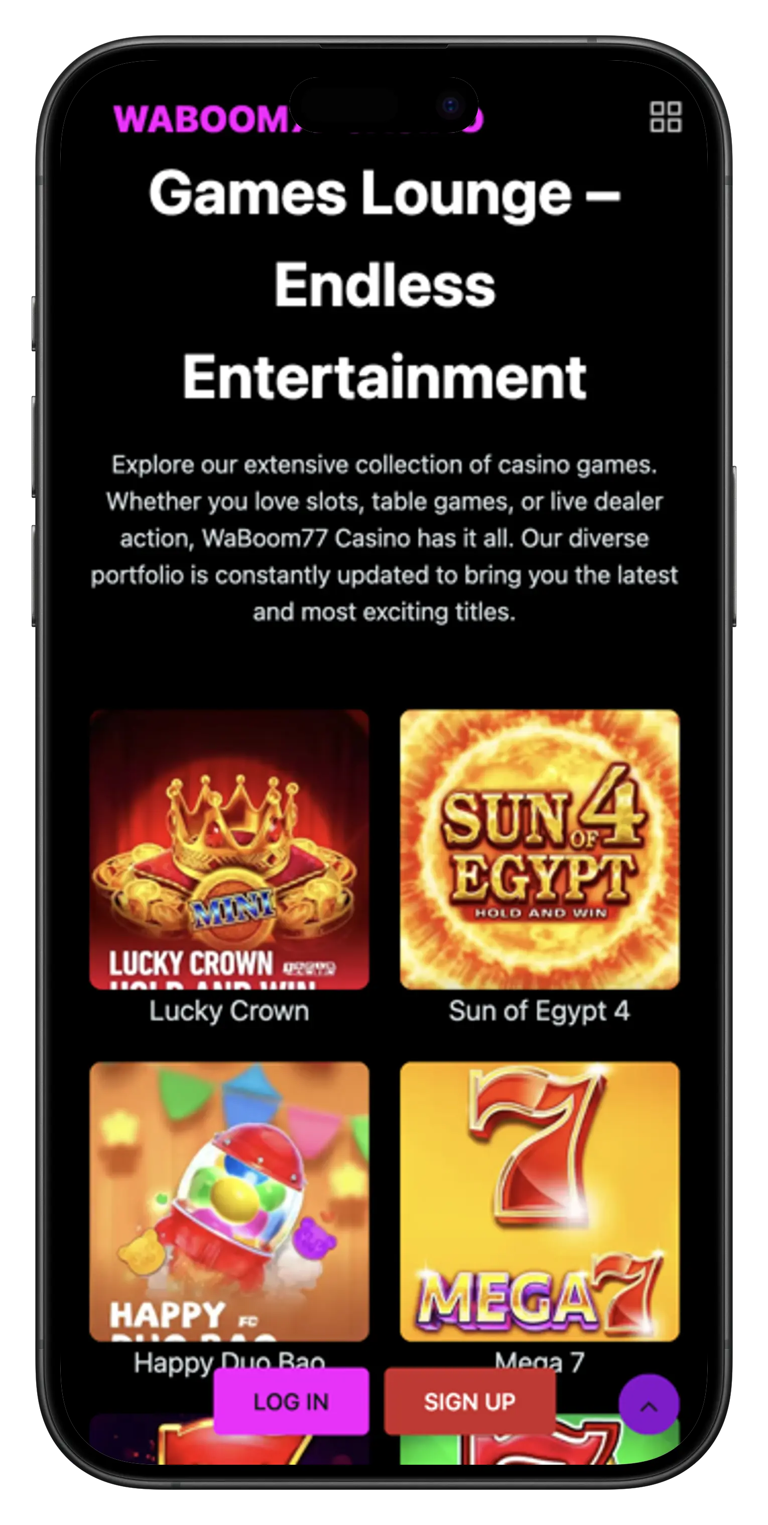 WaBoom77 Casino Mobile App